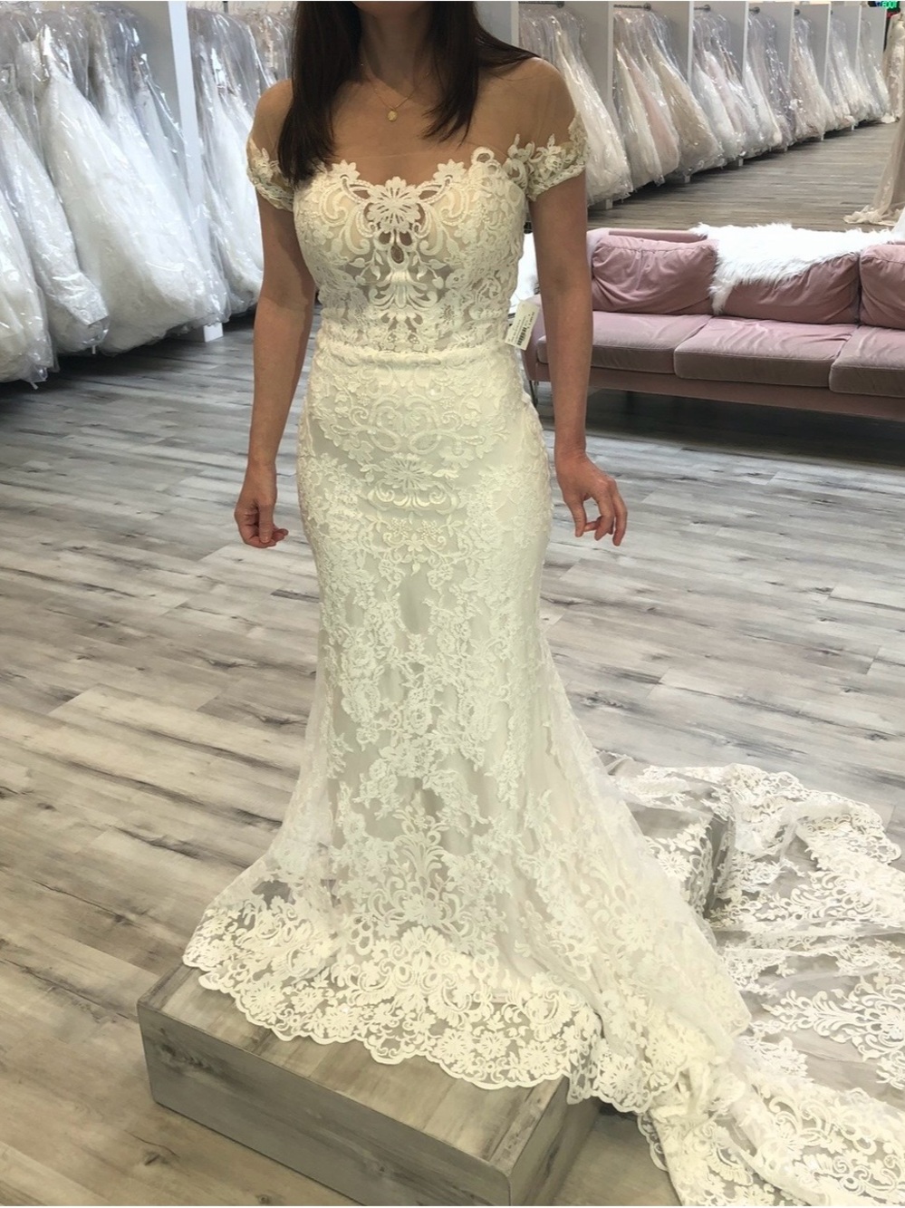 Lace Off-Shoulder White Bridal Gown